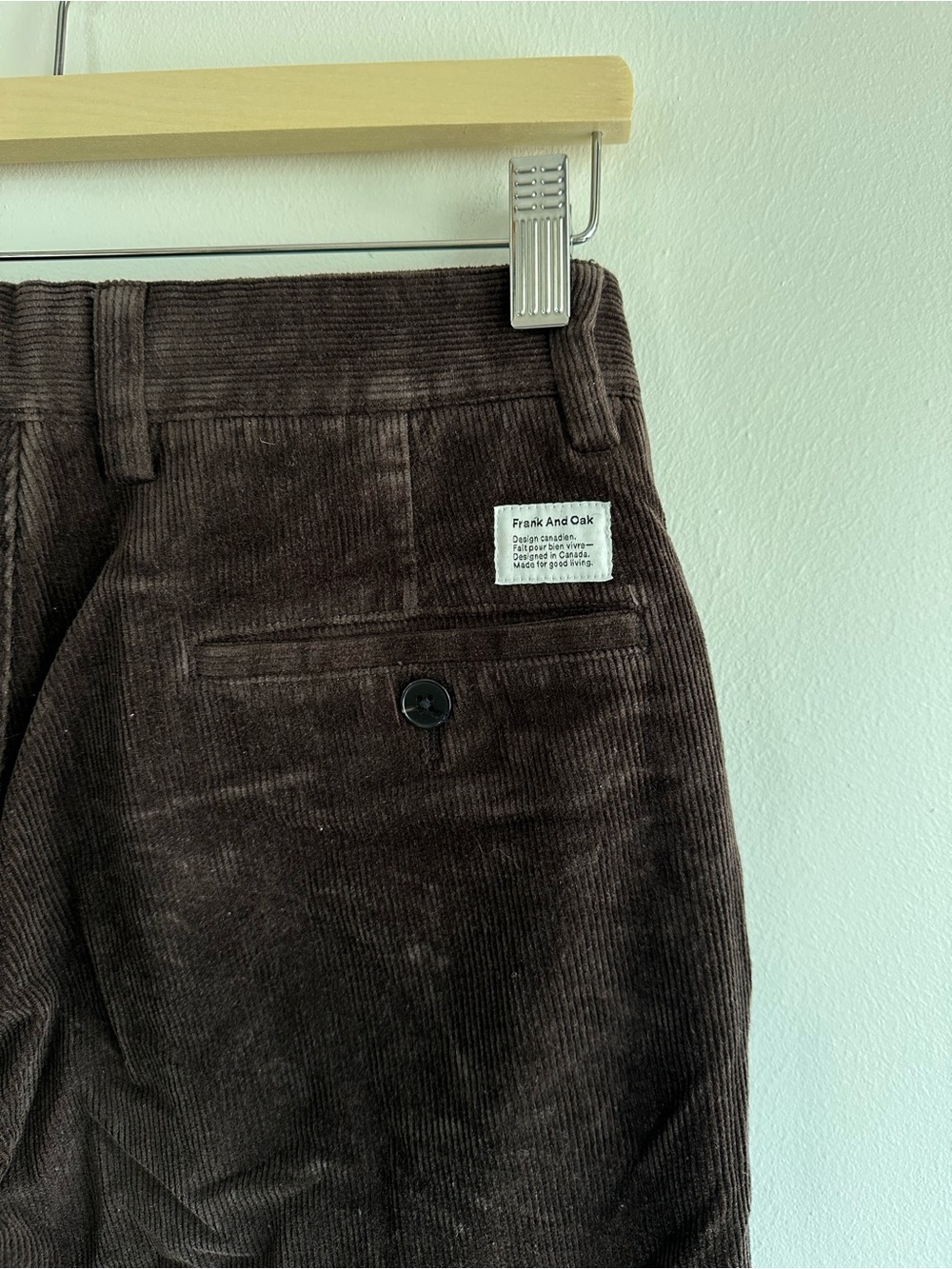 Frank & Oak Dark Brown Corduroy Trousers